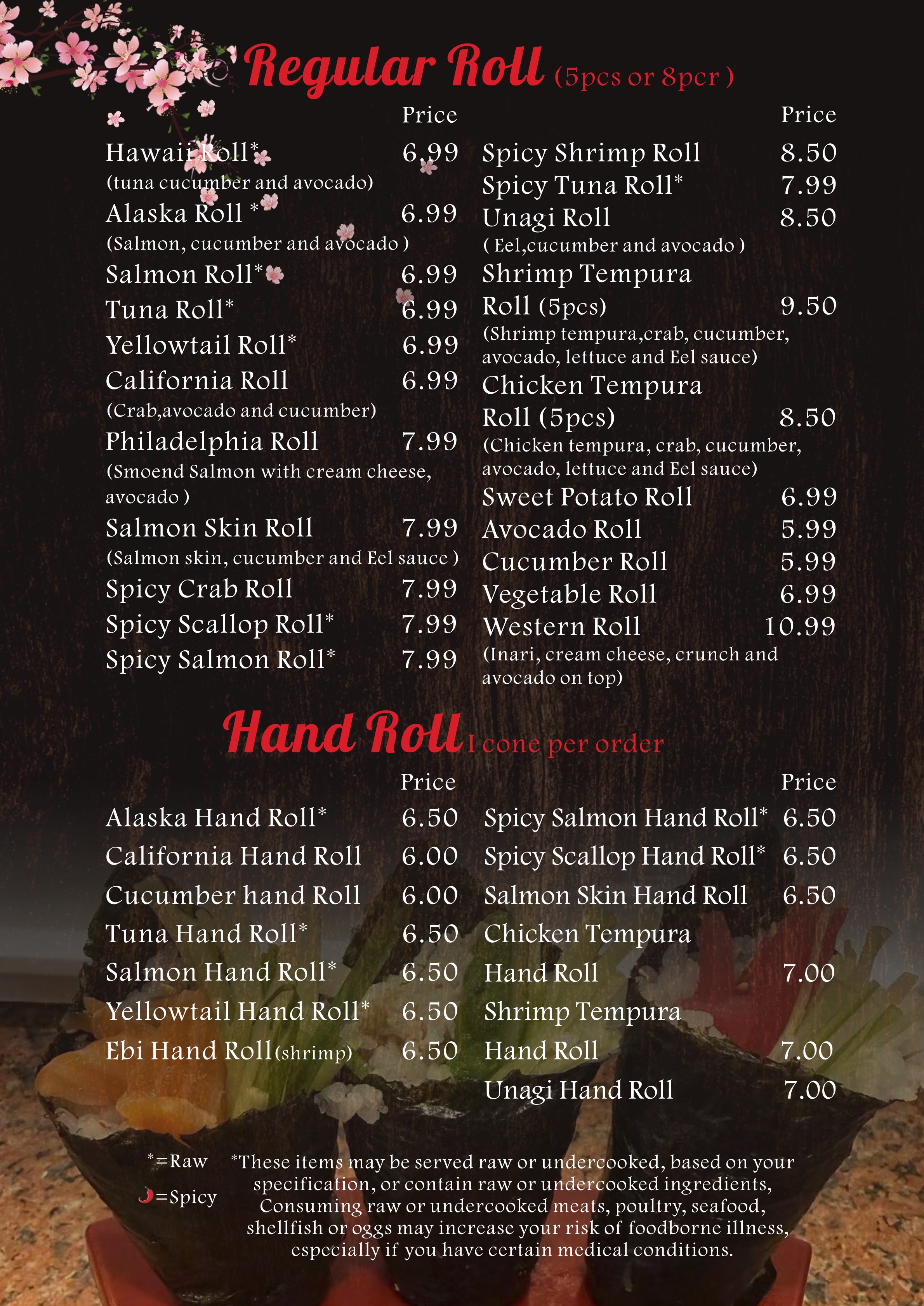Tokyo Grill Sushi menu page 7