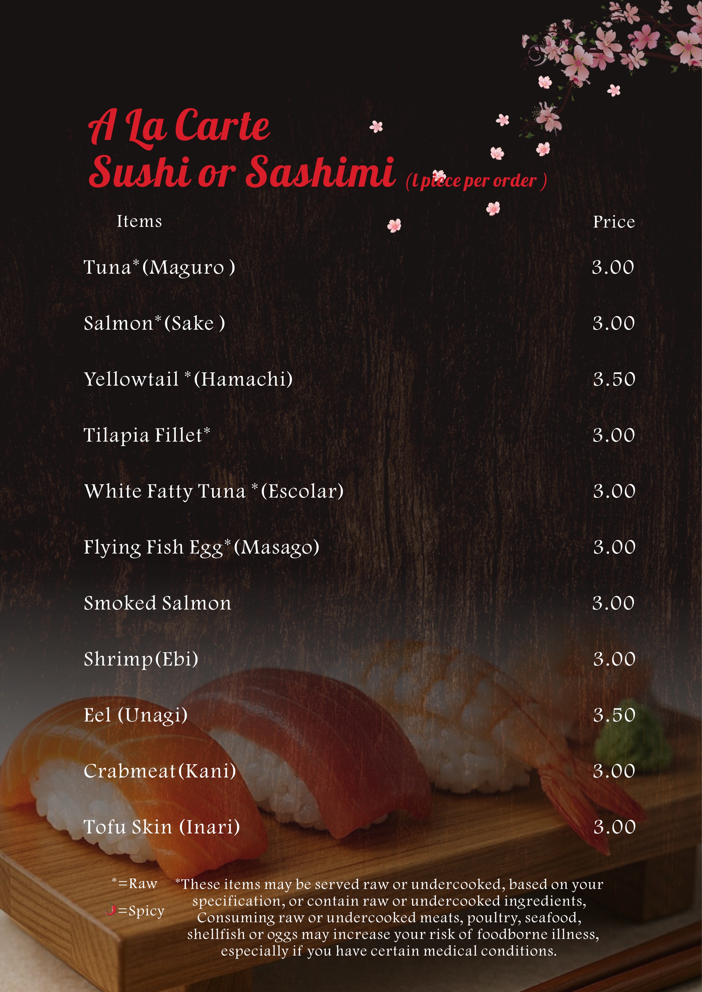 Tokyo Grill Sushi menu page 8